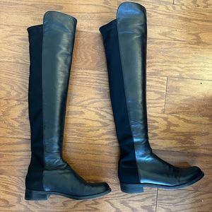 Stuart Weitzman 5050 over the knee boots in black leather